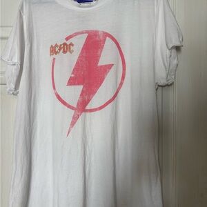 AC/DC White and Pink Short Sleeve Tee